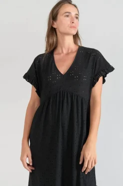 Le Temps des Cerises Robe Lia Ajouree Noire Black Best Sale