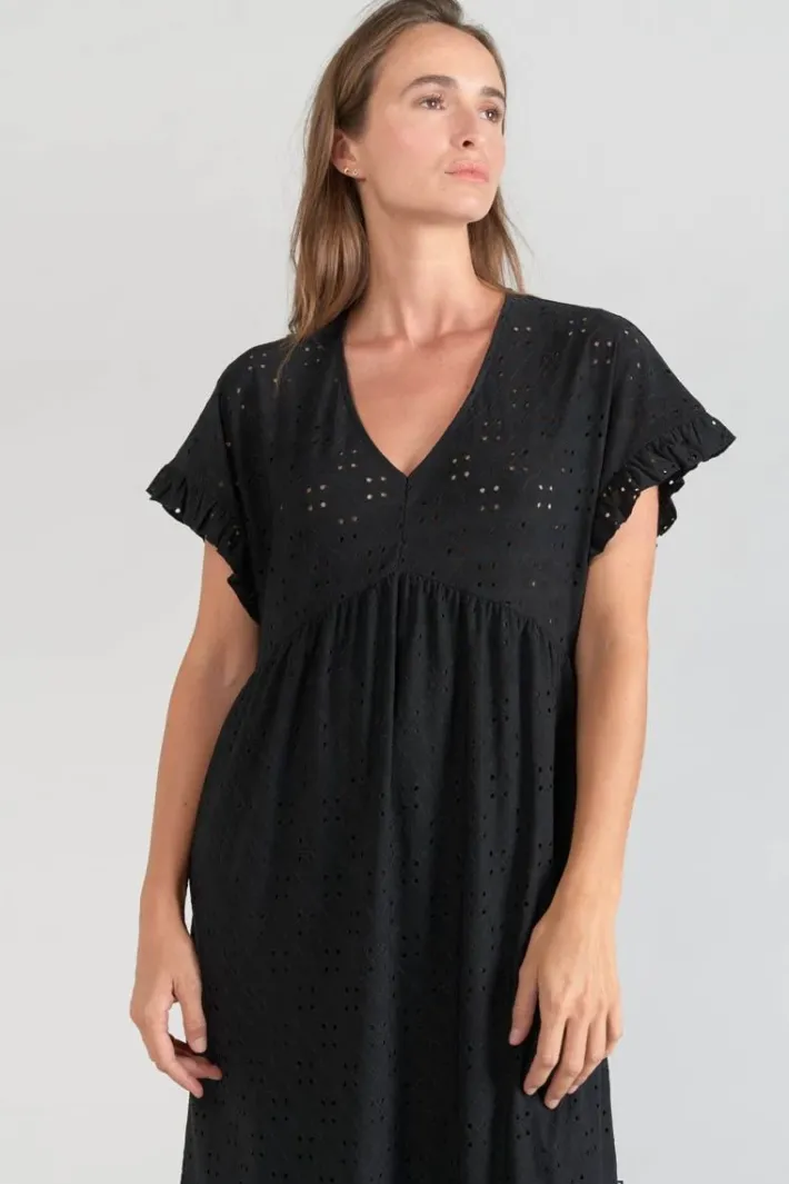 Le Temps des Cerises Robe Lia Ajouree Noire Black Best Sale