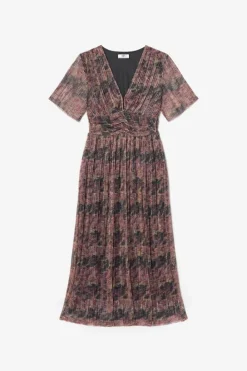 Le Temps des Cerises Robe Longue Amiel Imprimee Irisee Dhalia Sale