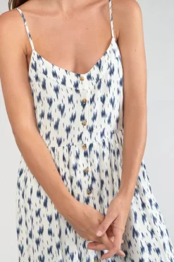 Le Temps des Cerises Robe Longue Evita Tie And Dye Bleu Midnight Fashion