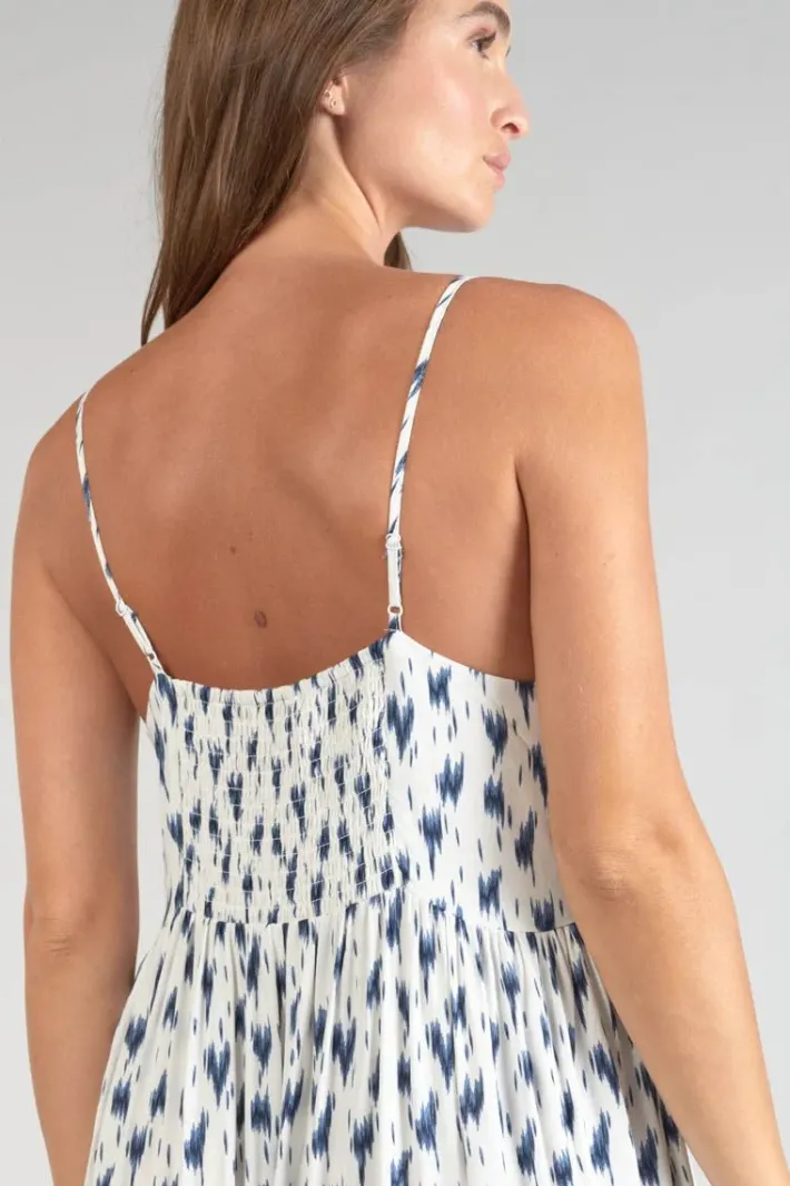 Le Temps des Cerises Robe Longue Evita Tie And Dye Bleu Midnight Fashion