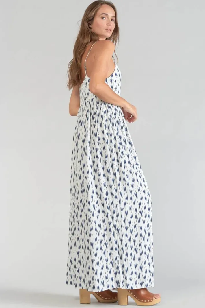 Le Temps des Cerises Robe Longue Evita Tie And Dye Bleu Midnight Fashion
