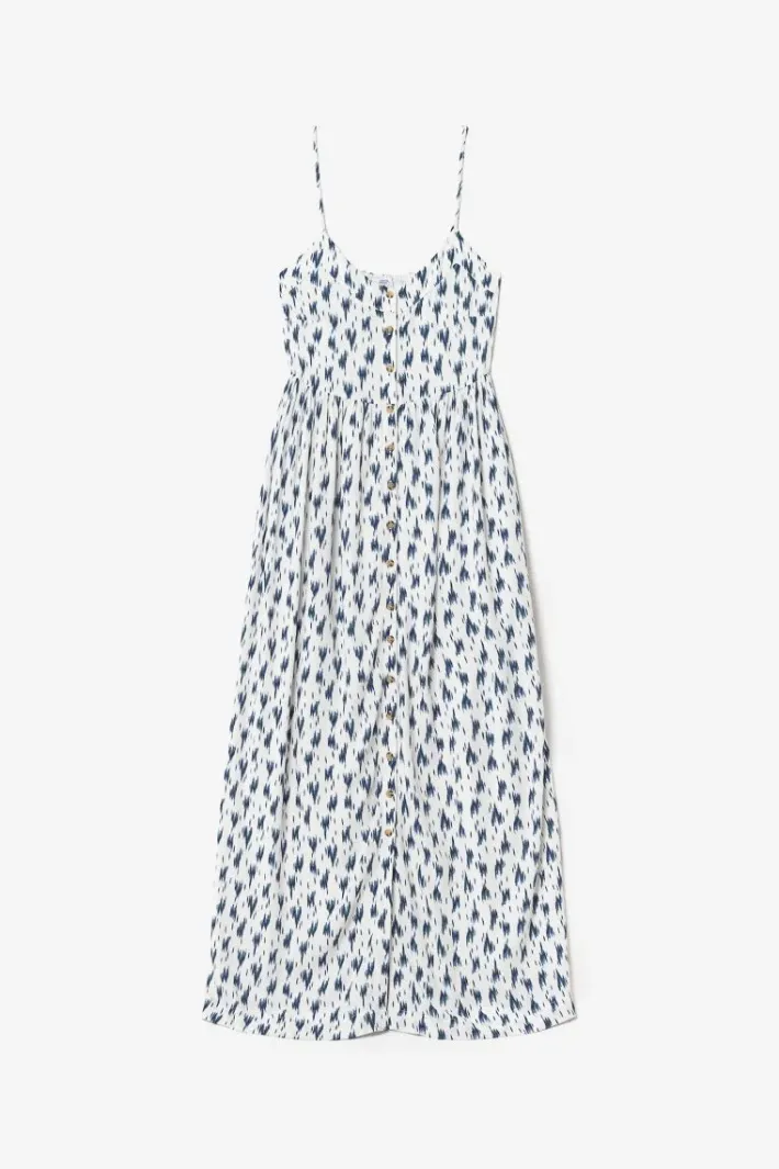 Le Temps des Cerises Robe Longue Evita Tie And Dye Bleu Midnight Fashion