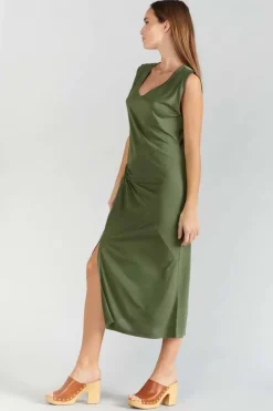 Le Temps des Cerises Robe Longue Gana Kaki Lizard Cheap