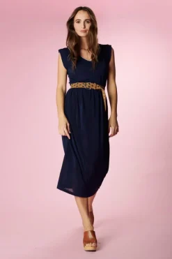 Le Temps des Cerises Robe Longue Nata Bleu Marine Midnight Outlet