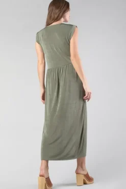 Le Temps des Cerises Robe Longue Nata Kaki Lizard Online