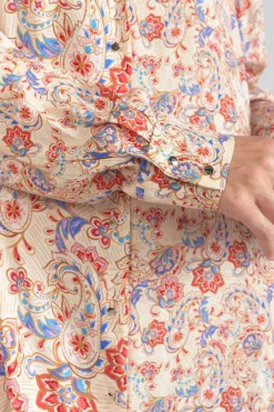 Le Temps des Cerises Robe-Chemise Tita A Motif Cachemire Pomelo Best