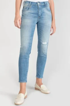 Le Temps des Cerises Sabi Pulp Slim Taille Haute 7/8Eme Jeans Destroy Bleu N°3 Blue Discount