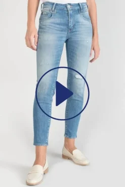 Le Temps des Cerises Sabi Pulp Slim Taille Haute 7/8Eme Jeans Destroy Bleu N°3 Blue Discount
