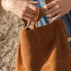 Le Temps des Cerises Sac Astier En Cuir Suede Camel Cheap