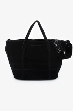 Le Temps des Cerises Sac Astier En Cuir Suede Noir Black New