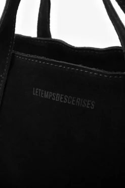 Le Temps des Cerises Sac Astier En Cuir Suede Noir Black New