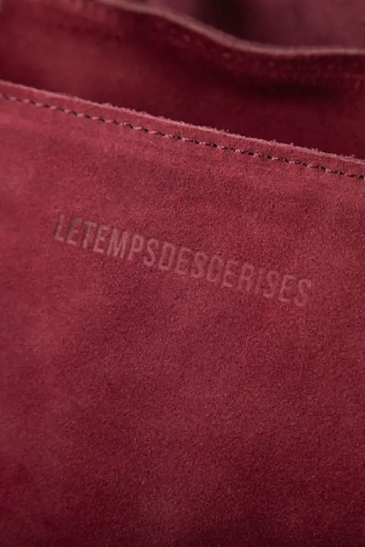 Le Temps des Cerises Sac Astier En Cuir Suede Bordeaux Rouge Fonce New