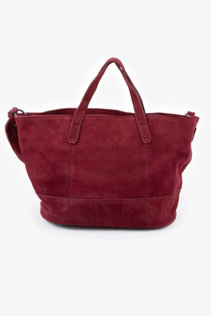 Le Temps des Cerises Sac Astier En Cuir Suede Bordeaux Rouge Fonce New