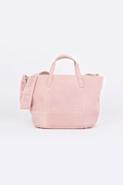 Le Temps des Cerises Sac Astier En Cuir Suede Rose Poudre Powdery Pink Flash Sale