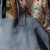 Le Temps des Cerises Sac Cabas Micky En Cuir Suede Bleu Gris Denim Store