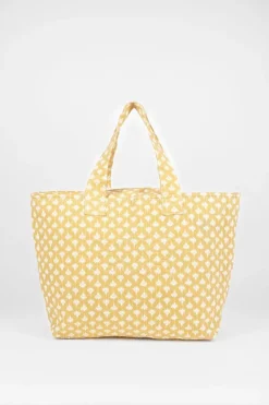 Le Temps des Cerises Sac Cabas Micky Jaune A Motif Fleuri Yellow Sale
