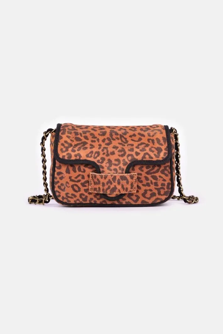 Le Temps des Cerises Sac Klelia En Cuir Suede Leopard Best