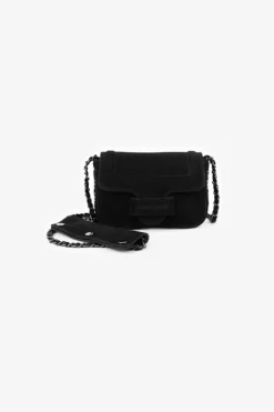 Le Temps des Cerises Sac Klelia En Cuir Suede Noir Black New