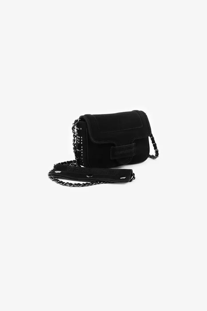 Le Temps des Cerises Sac Klelia En Cuir Suede Noir Black New
