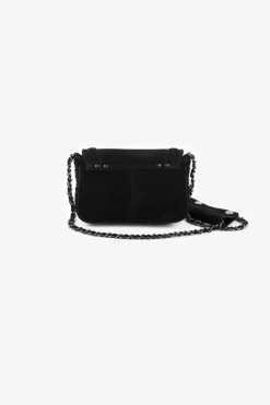Le Temps des Cerises Sac Klelia En Cuir Suede Noir Black New