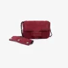 Le Temps des Cerises Sac Klelia En Cuir Suede Bordeaux Rouge Fonce Cheap
