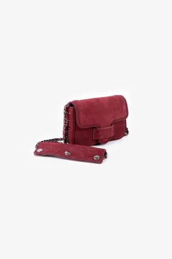 Le Temps des Cerises Sac Klelia En Cuir Suede Bordeaux Rouge Fonce Cheap