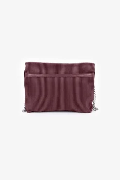 Le Temps des Cerises Sac Leter Bordeaux Plisse Rouge Fonce Hot