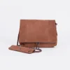 Le Temps des Cerises Sac Leter En Cuir Suede Camel Best Sale