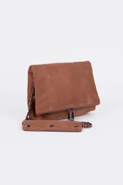 Le Temps des Cerises Sac Leter En Cuir Suede Camel Best Sale