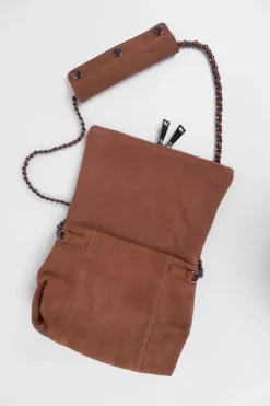 Le Temps des Cerises Sac Leter En Cuir Suede Camel Best Sale
