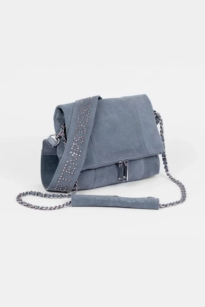 Le Temps des Cerises Sac Leter En Cuir Suede Bleu Denim Best Sale