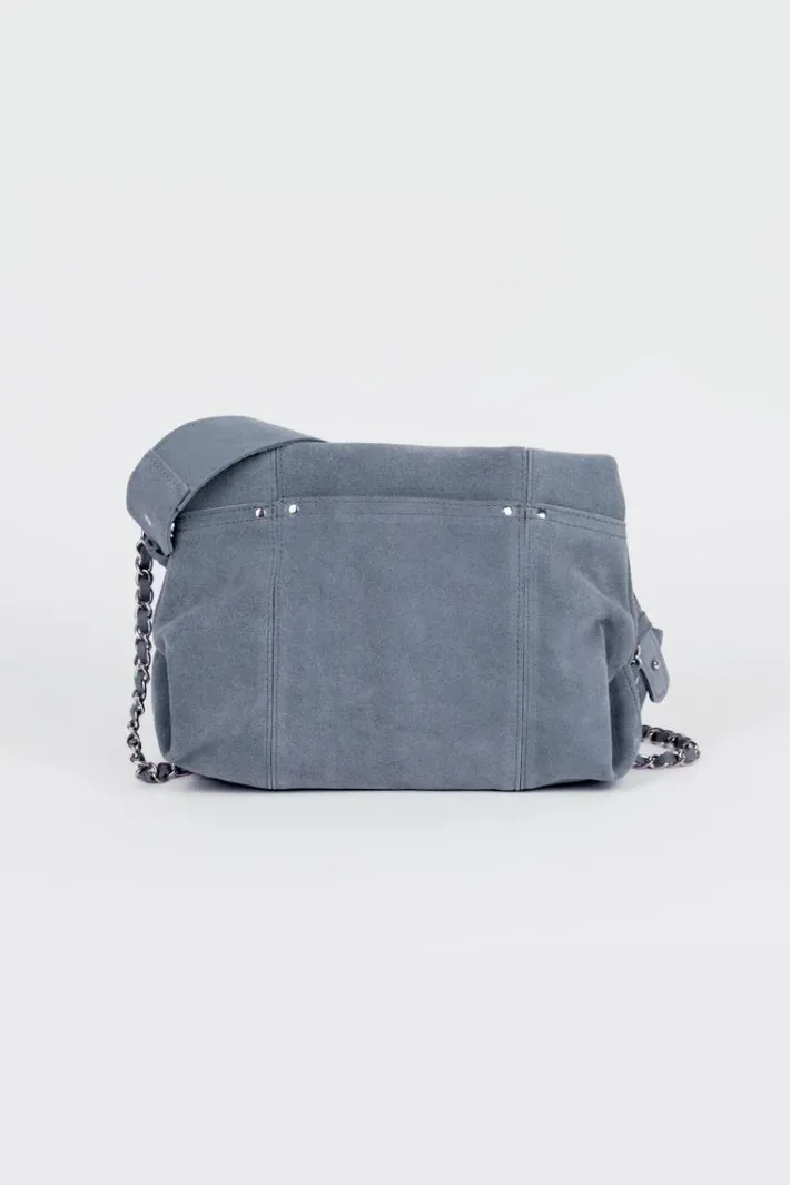 Le Temps des Cerises Sac Leter En Cuir Suede Bleu Denim Best Sale