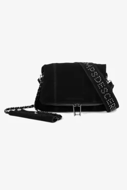 Le Temps des Cerises Sac Leter En Cuir Suede Noir Black Fashion
