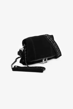 Le Temps des Cerises Sac Leter En Cuir Suede Noir Black Fashion