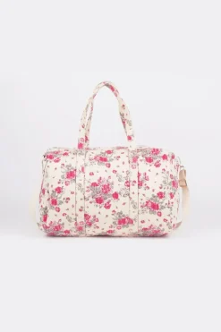 Le Temps des Cerises Sac Week-End Lisia A Motif Fleuri Rose Pink Hot