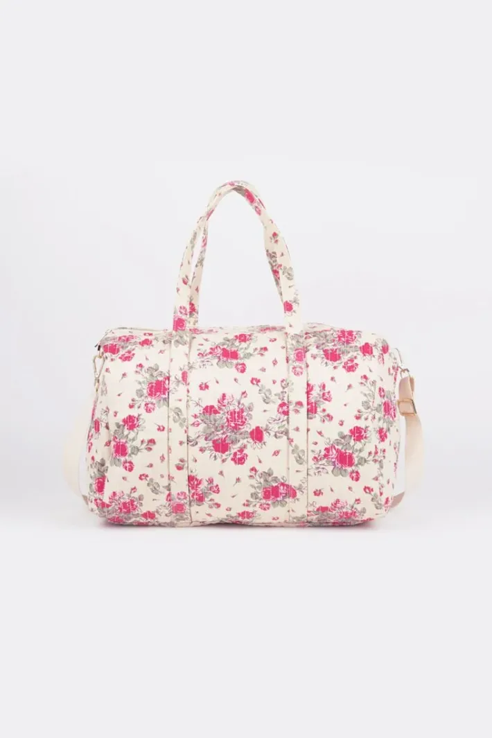 Le Temps des Cerises Sac Week-End Lisia A Motif Fleuri Rose Pink Hot