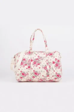 Le Temps des Cerises Sac Week-End Lisia A Motif Fleuri Rose Pink Hot