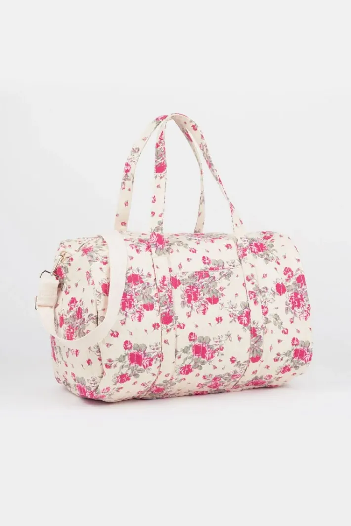 Le Temps des Cerises Sac Week-End Lisia A Motif Fleuri Rose Pink Hot