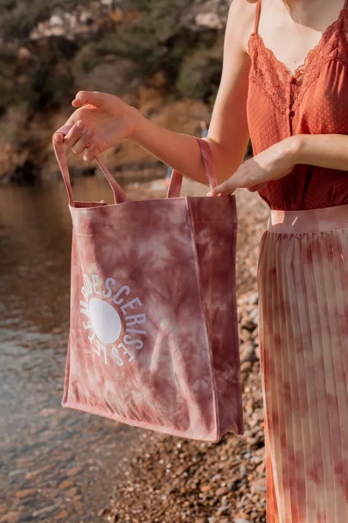 Le Temps des Cerises Shopping Bag Lina Tie And Dye Rose Pink Clearance