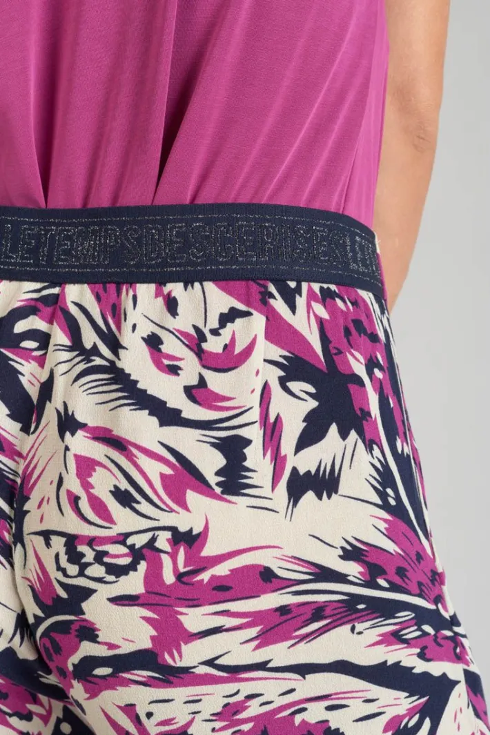Le Temps des Cerises Short Armelle A Motif Jungle Violine Aster Store