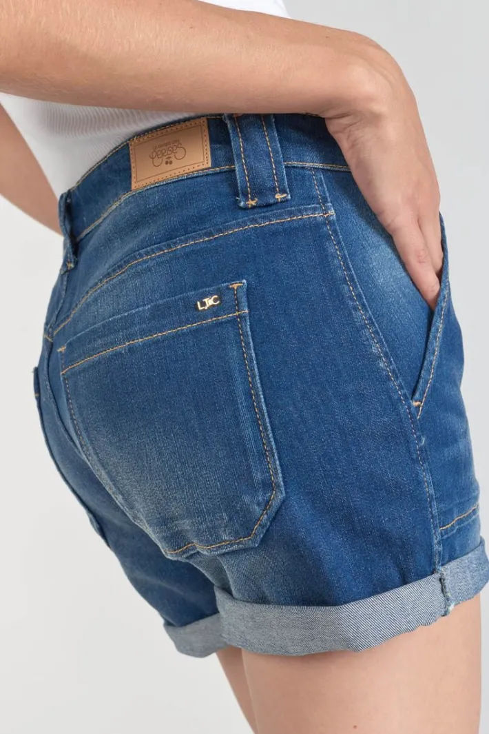 Le Temps des Cerises Short Bloom En Jeans Bleu Fonce Blue Hot