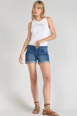 Le Temps des Cerises Short Bloom En Jeans Bleu Fonce Blue Hot