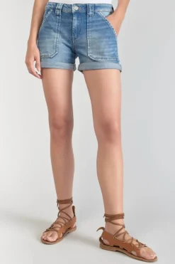 Le Temps des Cerises Short Bloom En Jeans Bleu Blue Discount