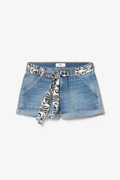 Le Temps des Cerises Short Bloom En Jeans Bleu Blue Discount