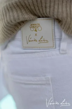 Le Temps des Cerises Short Court Veronika En Jeans Blanc By Veronika Loubry White Best