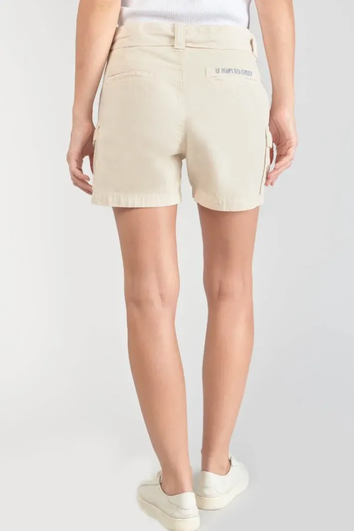 Le Temps des Cerises Short Kallist En Lin Melange Beige Ivory Online
