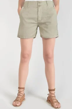 Le Temps des Cerises Short Sydney2 Kaki Clair Sea Spray Clearance