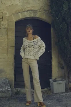 Le Temps des Cerises Sormiou Flare Jeans Beige Sable Desert Cheap