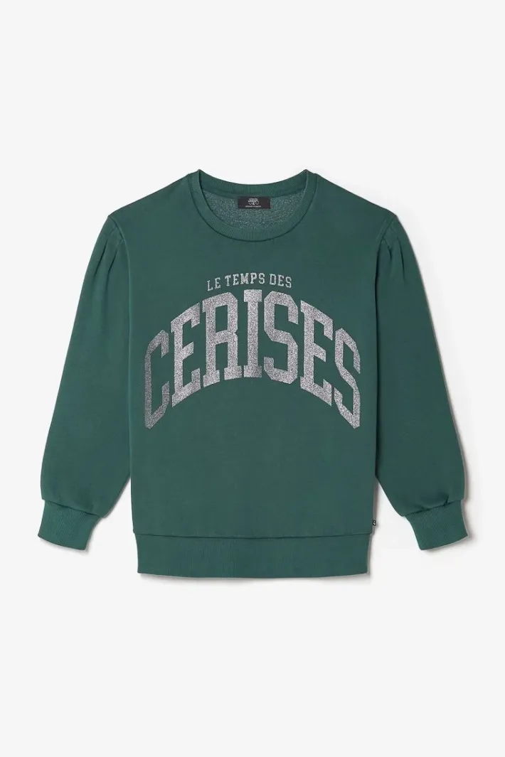 Le Temps des Cerises Sweat Moa Vert Bouteille Imprime Green Bottle Outlet